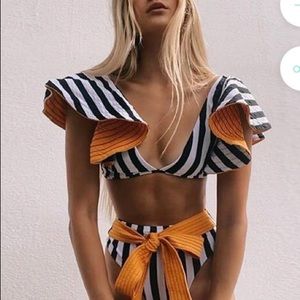 Bikini ruffled high waisted S